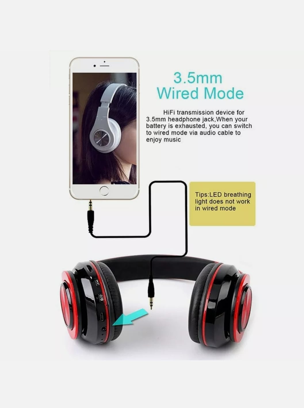 ND Z10 Color Changing Bluetooth Headphones