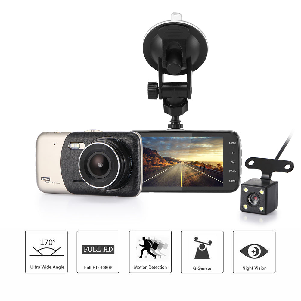 Dual Lens 1080P Plug In Dash Video Camera