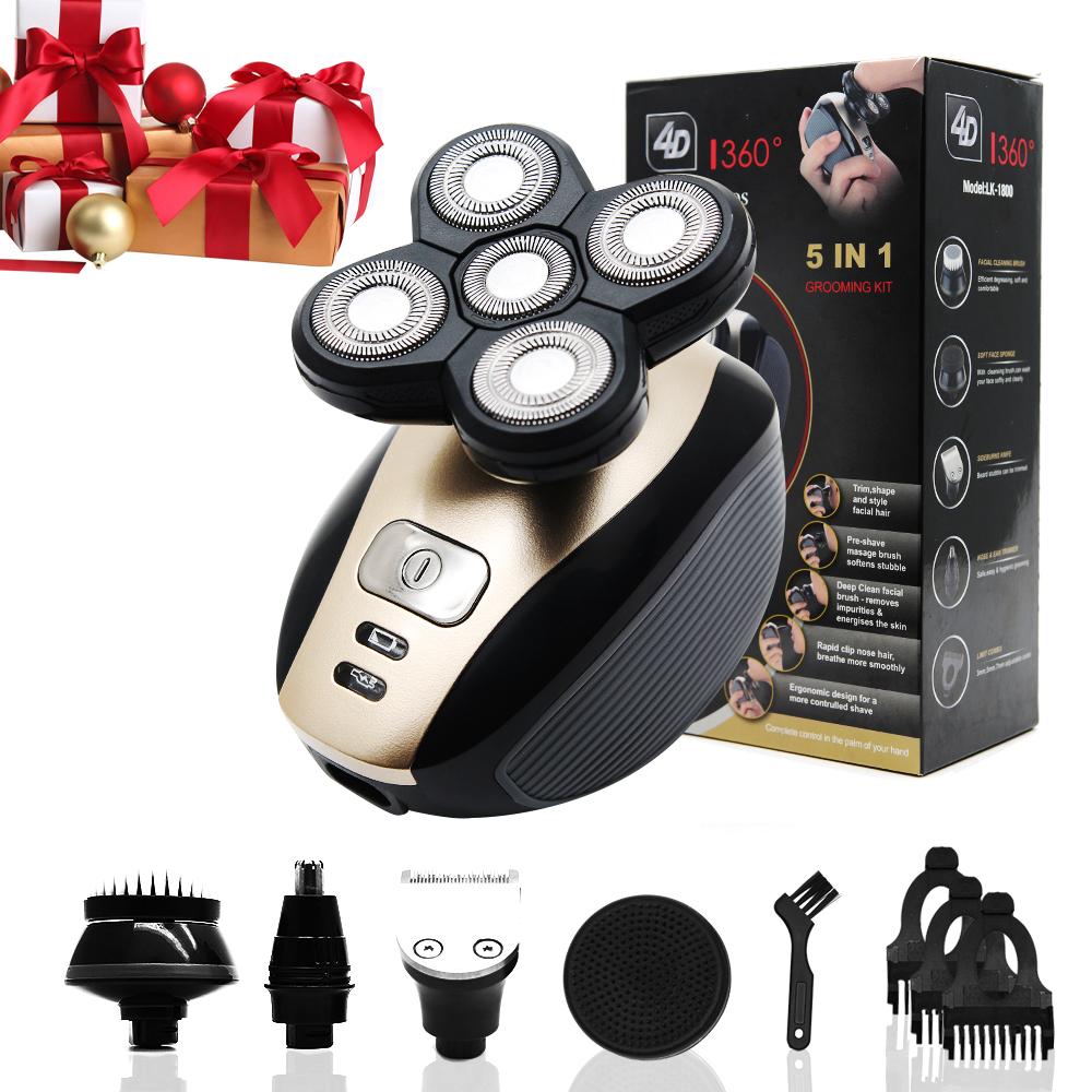 5 Pc Rechargeable Electric Shaver Razor 5 Floating Head Razors