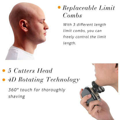 5 Pc Rechargeable Electric Shaver Razor 5 Floating Head Razors