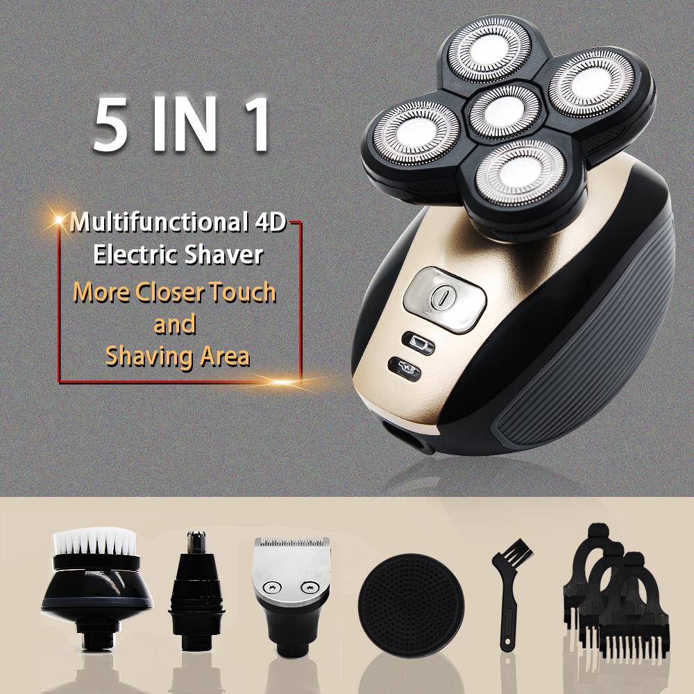 5 Pc Rechargeable Electric Shaver Razor 5 Floating Head Razors