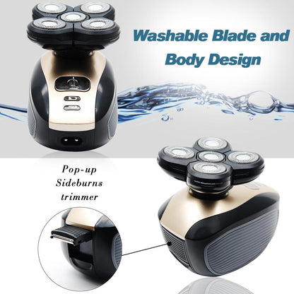 5 Pc Rechargeable Electric Shaver Razor 5 Floating Head Razors
