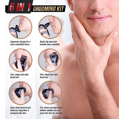 5 Pc Rechargeable Electric Shaver Razor 5 Floating Head Razors