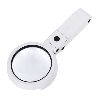 Portable Handheld Magnifying Glass with LED Lights Foldable Desktop