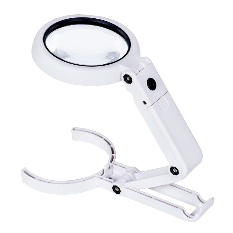 Portable Handheld Magnifying Glass with LED Lights Foldable Desktop