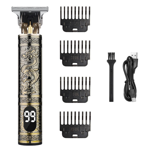 Professional Vintage Hair Clippers and Trimmers Kit, Rechargeable