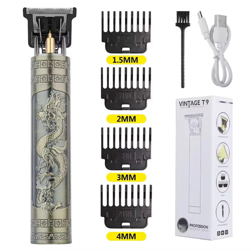 Professional Vintage Hair Clippers and Trimmers Kit, Rechargeable
