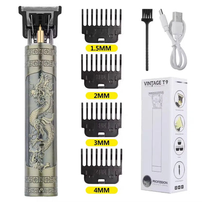Professional Vintage Hair Clippers and Trimmers Kit, Rechargeable