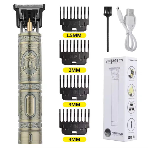 Professional Vintage Hair Clippers and Trimmers Kit, Rechargeable