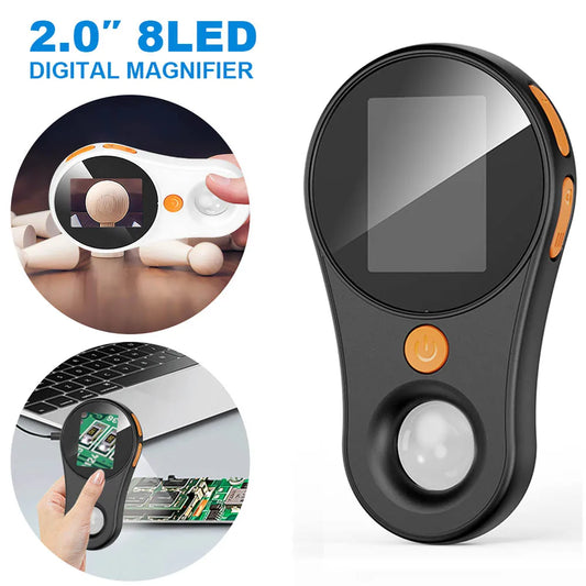 500X Magnification Digital Microscope 2MP Magnifying Glass with 8Light