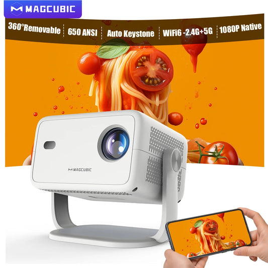 Magcubic 4K L018 Android11 Projector 650ANSI Native 1080P Auto Focus &