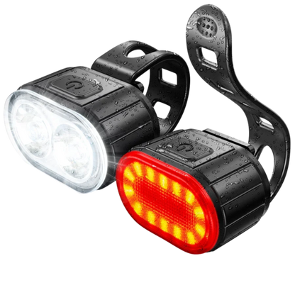Front Rear Bike Lights Rechargeable Bicycle Cycling USB Flashlight for
