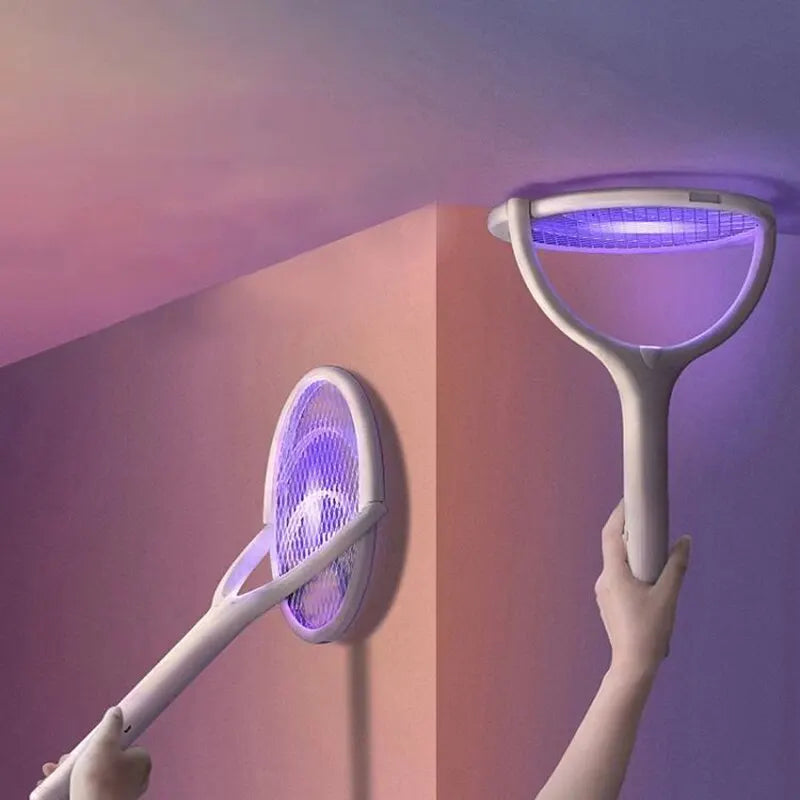 5-in-1 Fast-Charging Electric Bug Zapper Racket –Safe, Insulated Battery-Powered