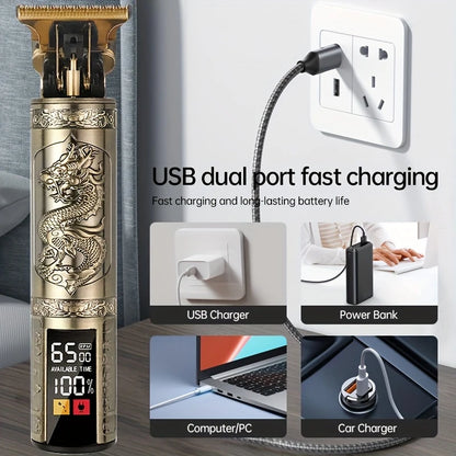 Professional Vintage Hair Clippers and Trimmers Kit, Rechargeable