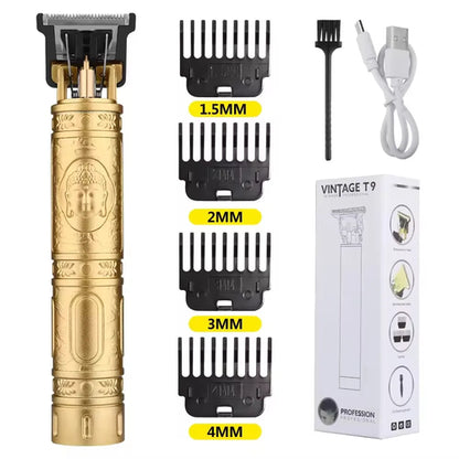 Professional Vintage Hair Clippers and Trimmers Kit, Rechargeable