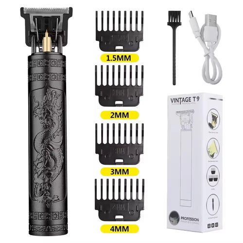 Professional Vintage Hair Clippers and Trimmers Kit, Rechargeable