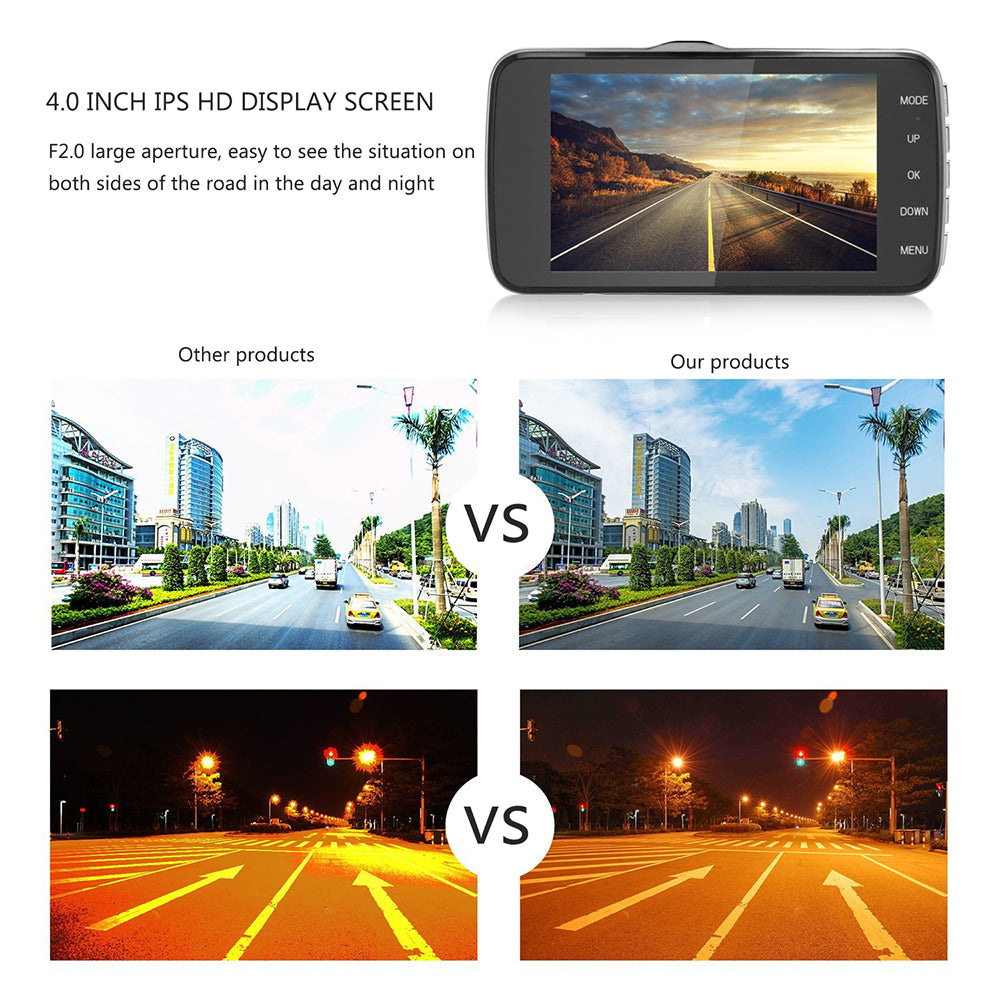 Dual Lens 1080P Plug In Dash Video Camera