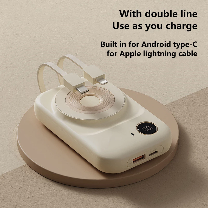 Magnetic Power Bank Dual-Line Mini Powerbank Portable Charger