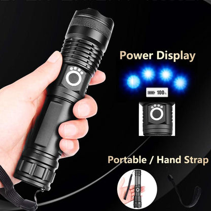 LED Ultra Bright Powerful Flashlight USB Zoom Led Torch