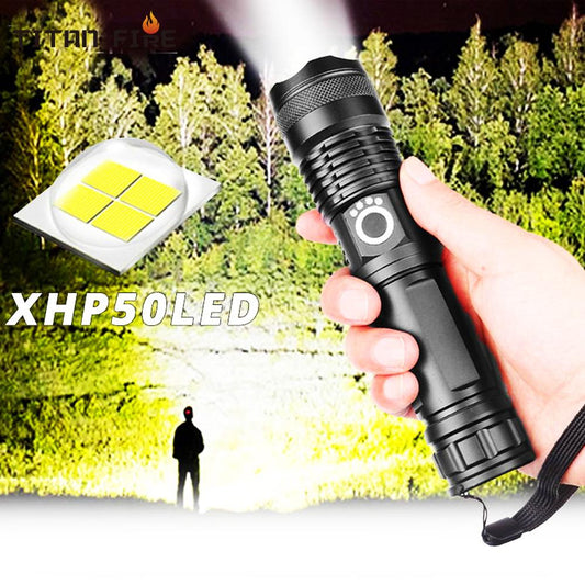 LED Ultra Bright Powerful Flashlight USB Zoom Led Torch
