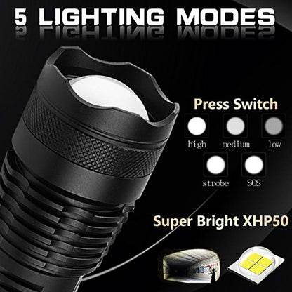 LED Ultra Bright Powerful Flashlight USB Zoom Led Torch