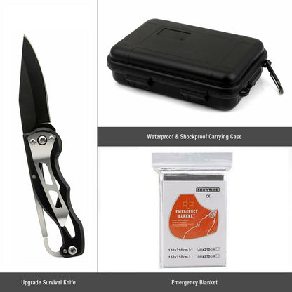 14 Pc Outdoor Emergency Survival And Safety Gear Kit Camping